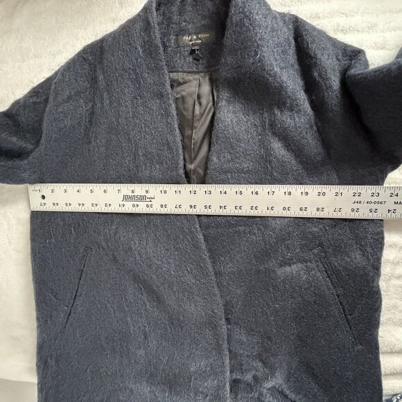Rag & Bone Womens Mohair Wool Cardigan Jacket Charcoal Size 8 Open Front Lined - Picture 9 of 10